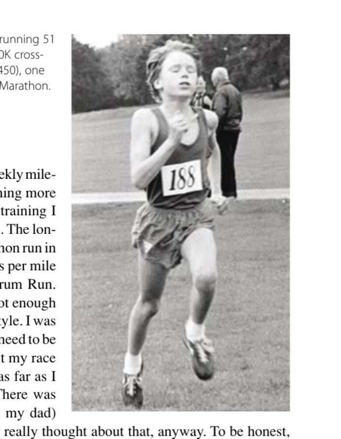 My Most Unforgettable Marathon (Vol. 15, No. 4) 5 The author at age 13 and a half, running 51 minutes in the Hampstead Heath 10K cross-country race (finishing 90th out of 450), one week before the 1981 Birmingham Marathon.