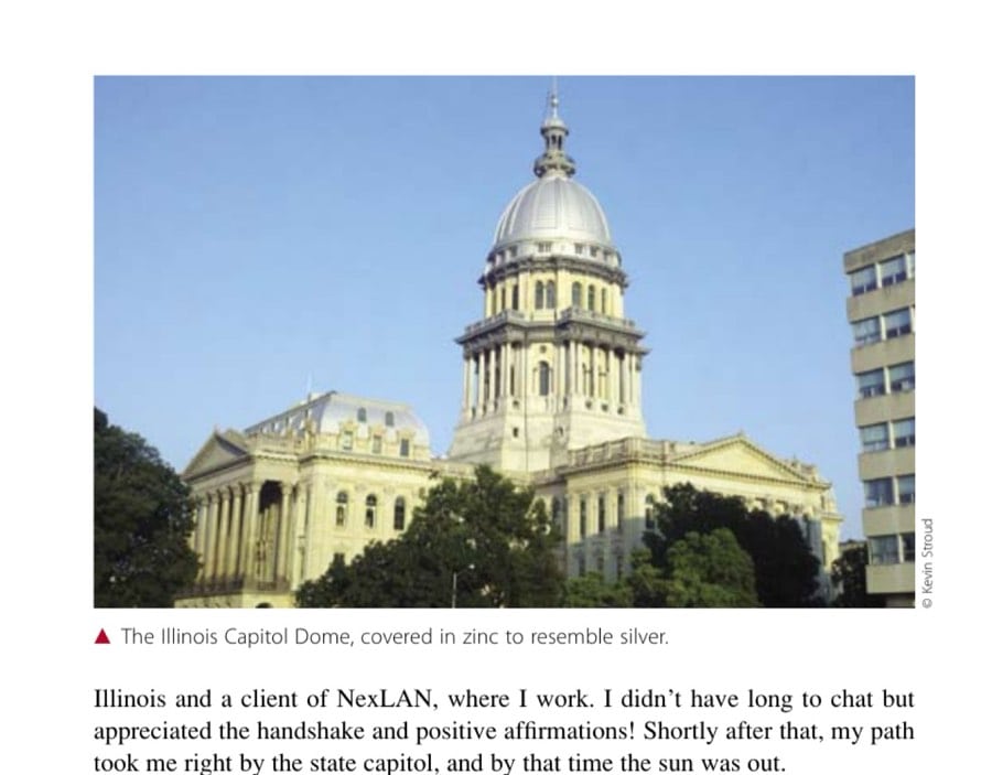 The Illinois Capitol Dome, covered in zinc to resemble silver.