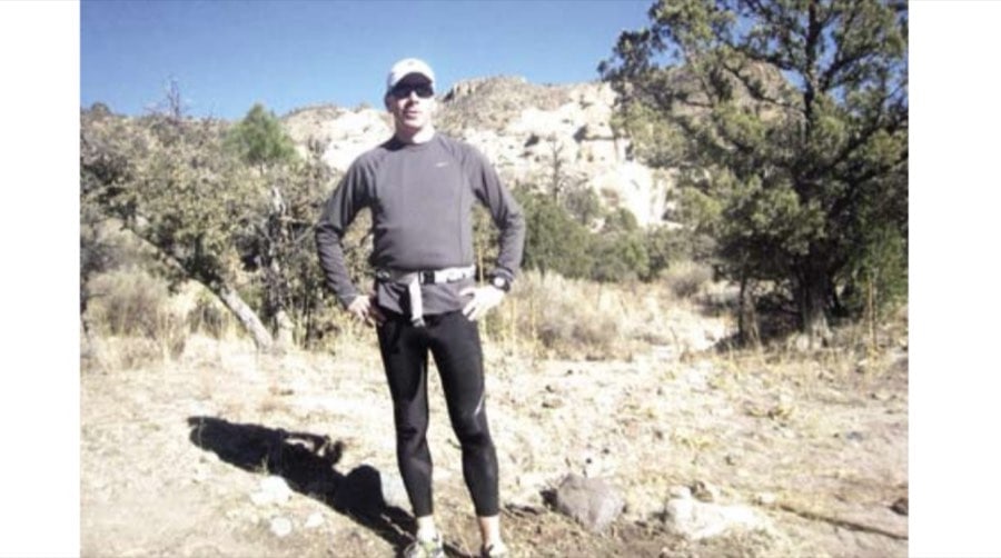 Greg Henneman at the turnaround point at Cave Creek, 20.6 miles into the Ghost Town ultra.