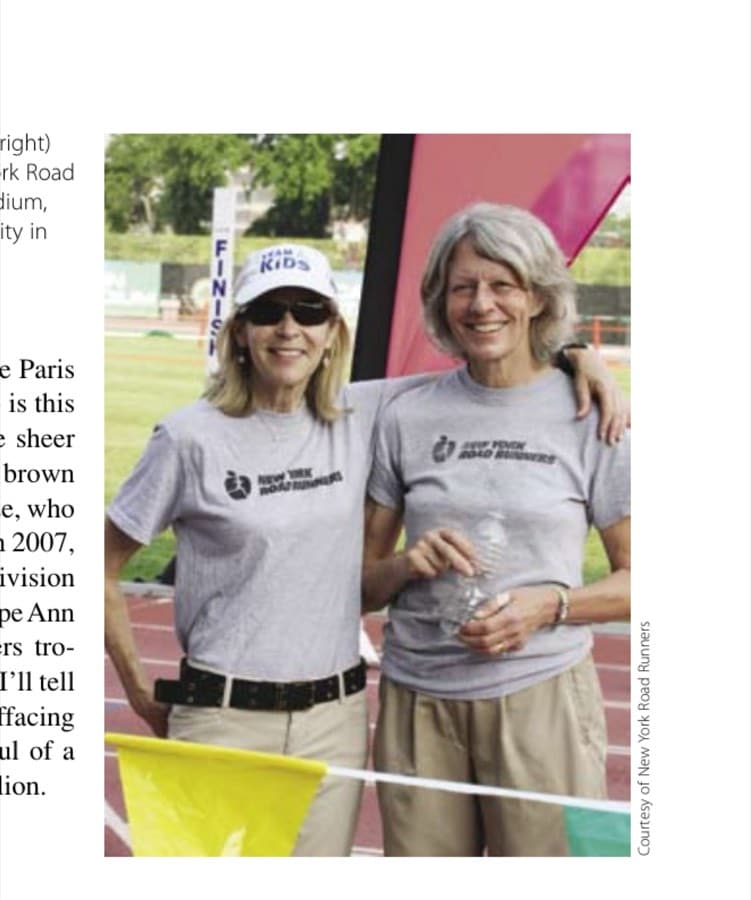 Gillian Adams Horovitz 11 Gillian Adams Horovitz (right) and the author at a New York Road Runners event at Icahn Stadium, Randall's Island, New York City in 2011.