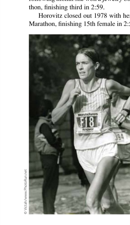 Gillian Adams Horovitz 13 After coming to the States, Gillian immersed herself in the New York running scene, becoming a fixture on the winner's podium.
