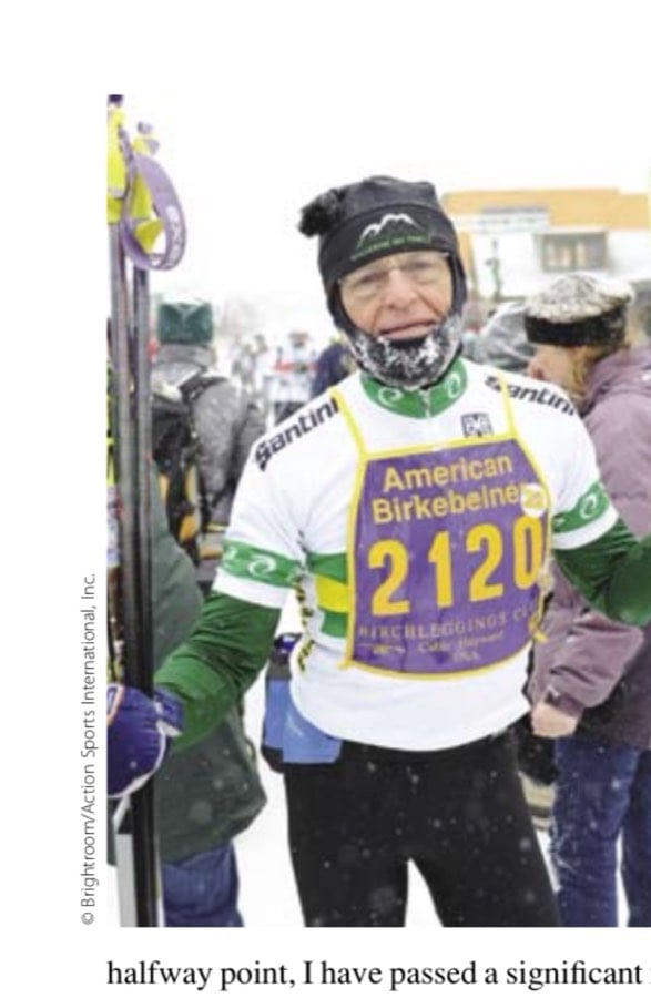 Ski Marathon And Beyond 14 The author—finished, frozen, and fatigued.