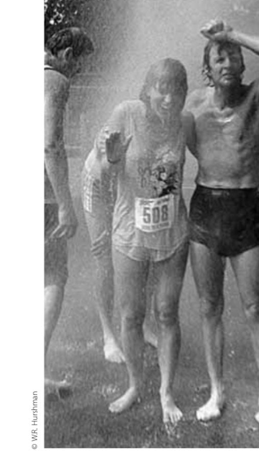 Johnny cools off after the race that bore his name, in August 1986.