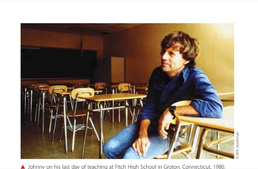 Johnny on his last day of teaching at Fitch High School in Groton, Connecticut, 1980.