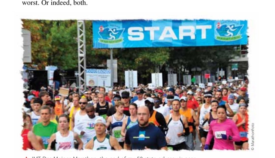 America The Beautiful 17 IMT Des Moines Marathon: the end of my 50-state odyssey is near.