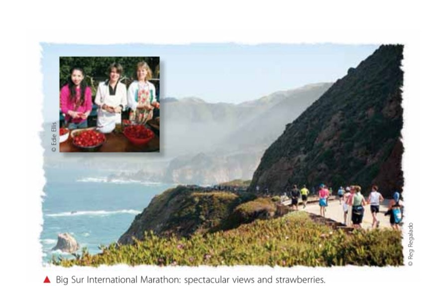 America The Beautiful 18 Big Sur International Marathon: spectacular views and strawberries.