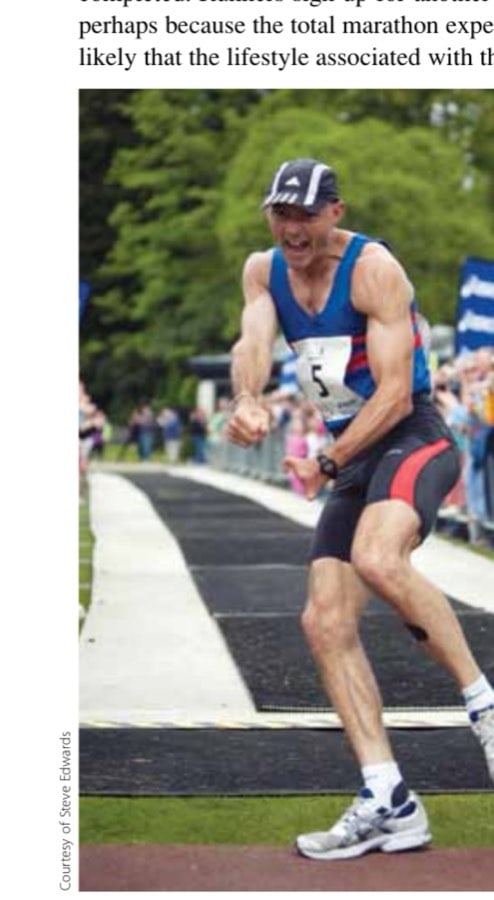 Why Do People Run 100 Marathons? 12 Steve Edwards, at the completion of his fourth 10 Marathons in 10 Days Challenge.