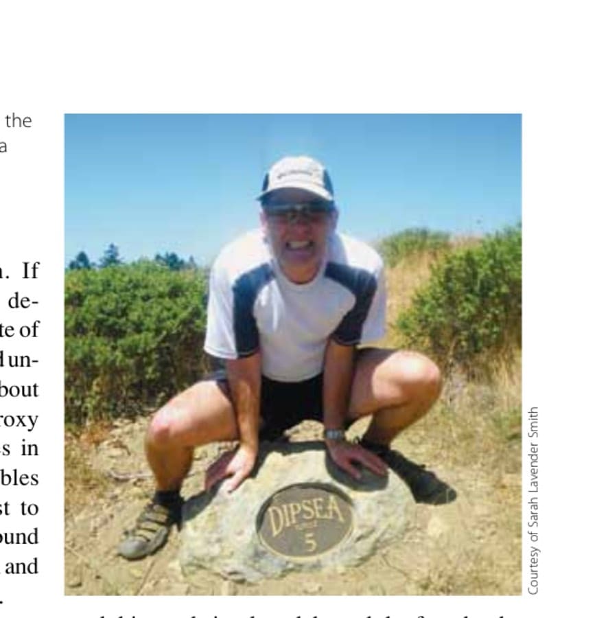 Morgan, midway through the anniversary run on the Dipsea Trail.