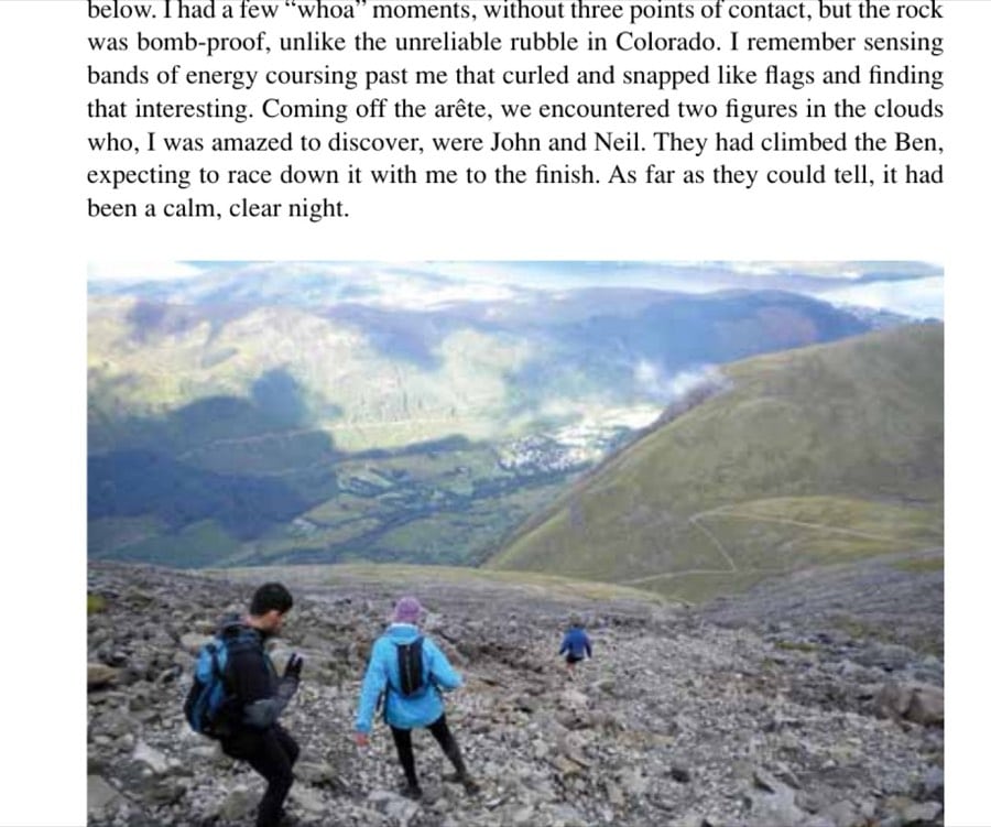 Running The Ramsay 21 Jon Gay, the author (center), and Neil Arnott, on a direct line down Ben Nevis, the highest mountain in the UK.