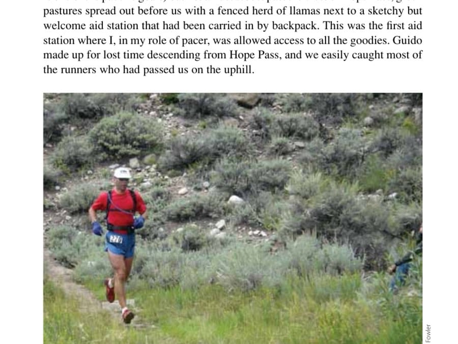 The Glam Circuit 21 Leadville Trail 100. Guido moving well at 40 miles, before the first climb to the course's high point, Hope Pass, at 12,600 feet.
