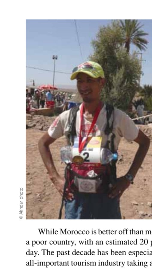 Sahara Grit 25 Samir Akhdar has never run a race on pavement or without a pack. He is unsure how quickly he can run a standard marathon, but he recalls doing a 21K training run in about 1 hour, 12 minutes—all on rough desert terrain.