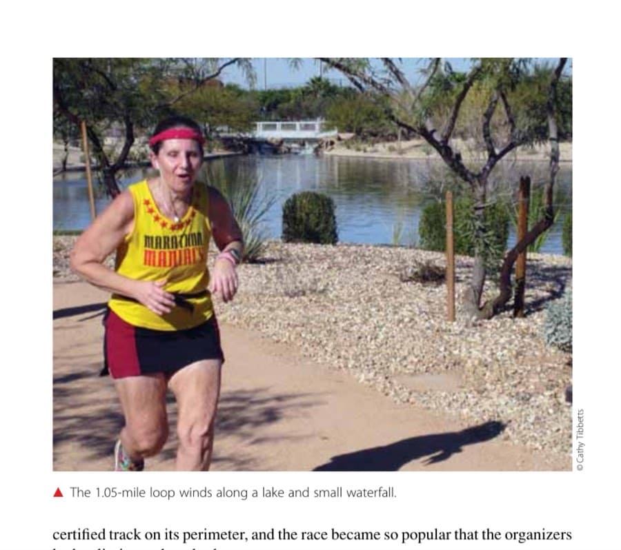 The 1.05-mile loop winds along a lake and small waterfall.