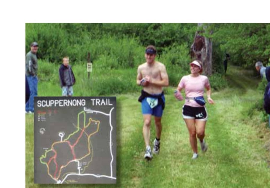 First 100-Miler 17 Jenny and Paul arrive at mile 31, where they see their crew for the first time.