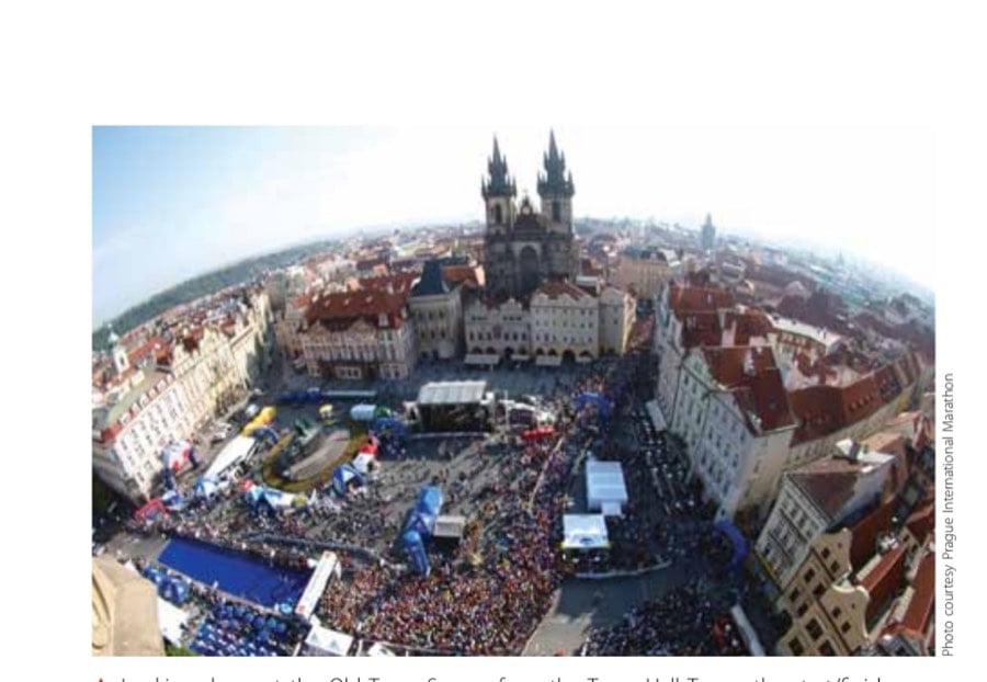 In Emil’s Footprints 16 Looking down at the Old Town Square from the Town Hall Tower, the start/finish area couldn't be more perfect.