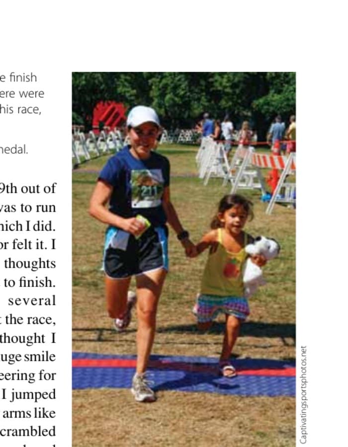 Going the Distance 10 (Top) Martha and Gracie cross the finish line at the Santa Rosa Marathon. There were many wonderful moments during this race, but this one was the best!