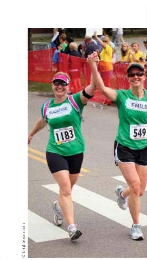 To the Next Acorn 8 Emilie and her friend Suzanne find joy in the early miles of the marathon.