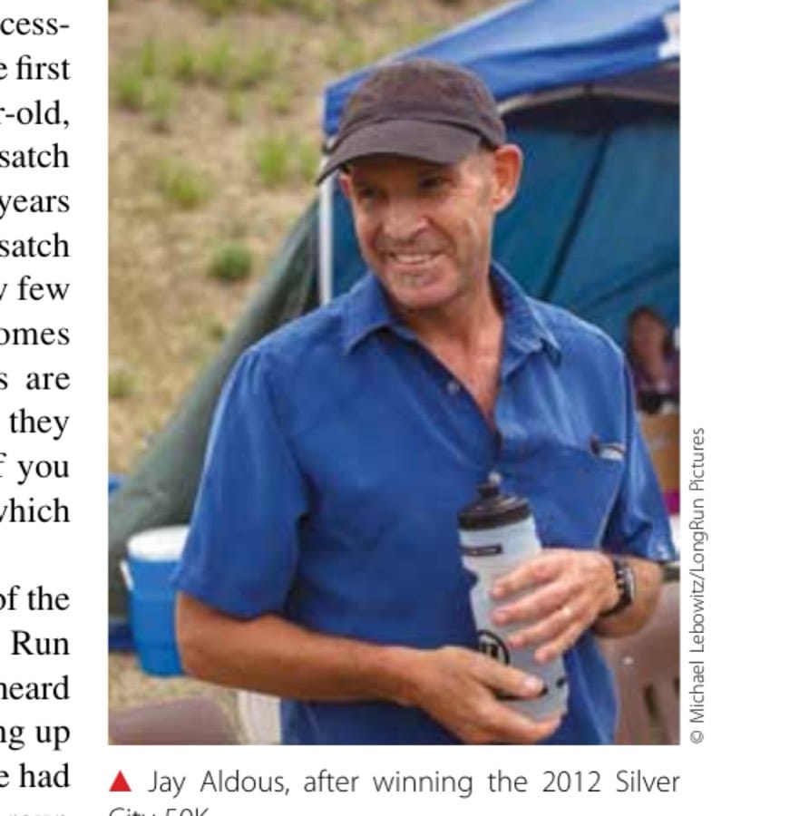Jay Aldous, after winning the 2012 Silver City 50K.