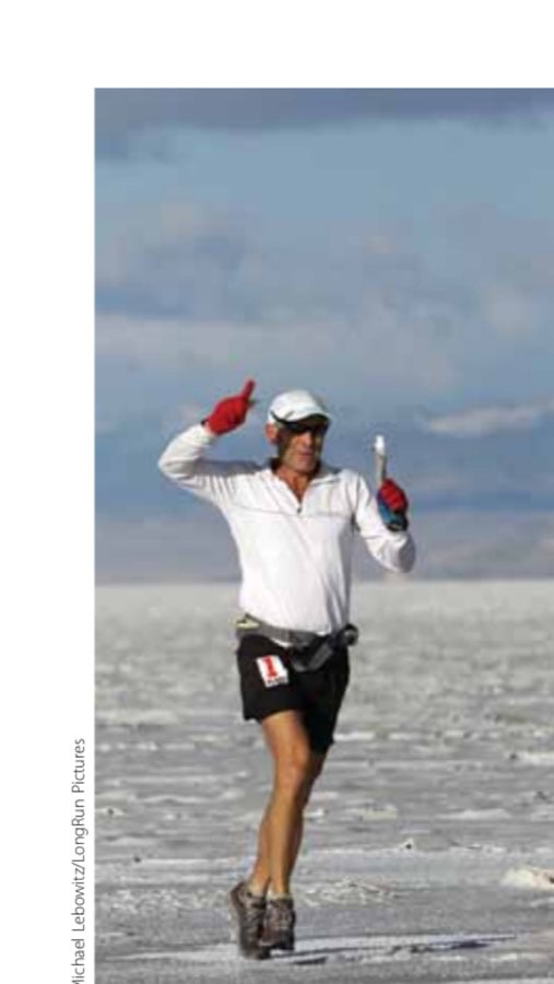 Jay, 10 miles into the Salt Flats 100. Note the intense focus even at the early stage of the race.