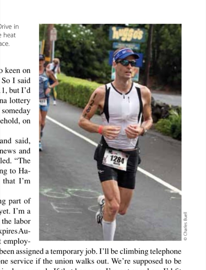 Keith Buell runs on Ali'i Drive in downtown Kailua-Kona. The heat index was 105 during the race.