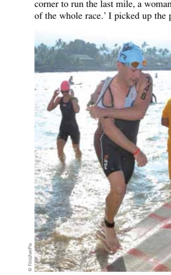 David Hoy exits the swim and heads toward the bike transition.