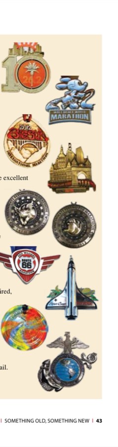 Something Old, Something New 15 Miami, Disney, Big Sur, Hartford, Flying Pig, Route 66, Space Coast, Newport, MCM medals (nos. 10–2)