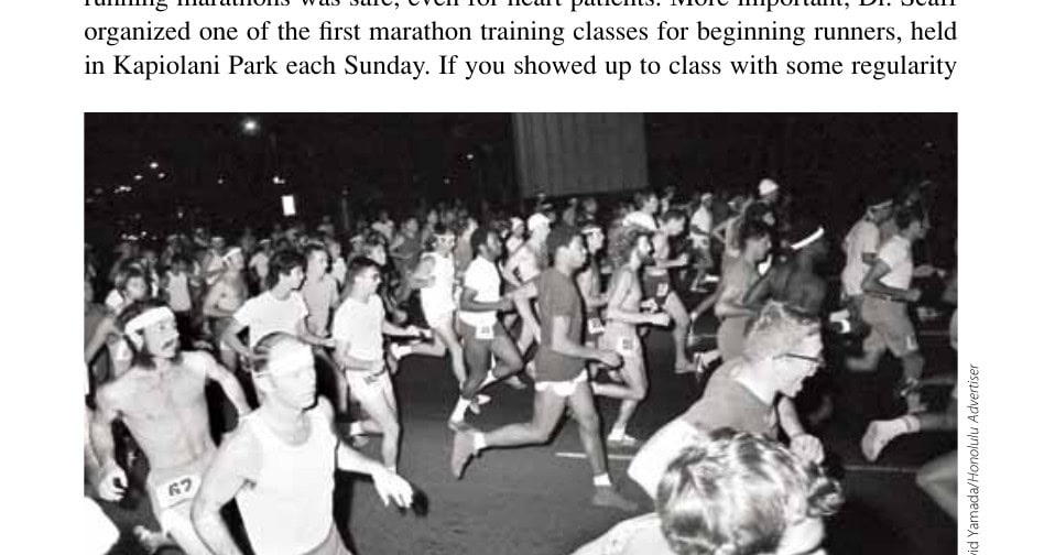The 10 Most Important Marathons in History 16 The start of the 1973 Honolulu Marathon. Honolulu pioneered start-in-the-dark running.