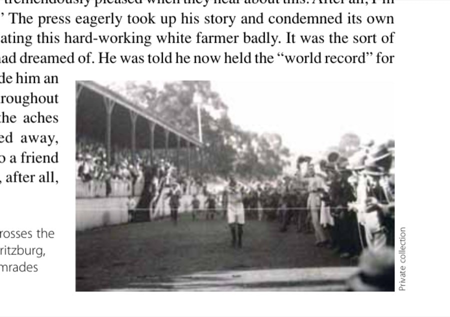 A weary Newton crosses the finish line in Pietermaritzburg, winning the 1922 Comrades against all odds.
