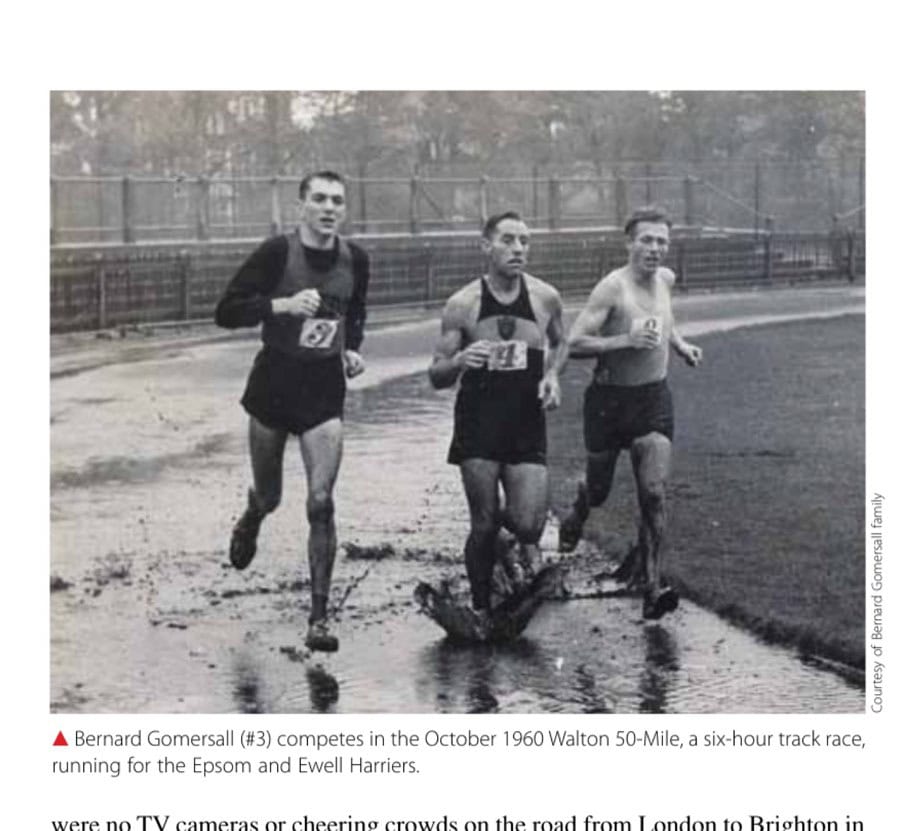 Bernard Gomersall Remembers The ‘60S 9 Bernard Gomersall (#3) competes in the October 1960 Walton 50-Mile, a six-hour track race, running for the Epsom and Ewell Harriers.