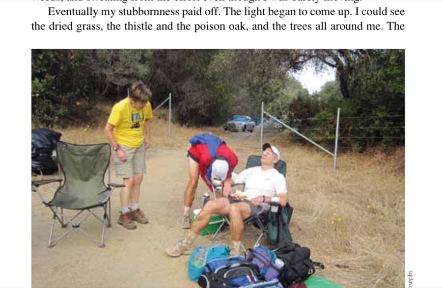 Trial By Fire 12 The author taking a final nap at Twin Rocks before tackling the last five miles to the finish.