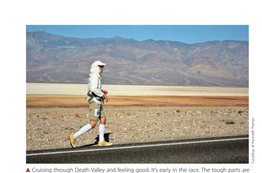 Cruising through Death Valley and feeling good. It's early in the race. The tough parts are still ahead.
