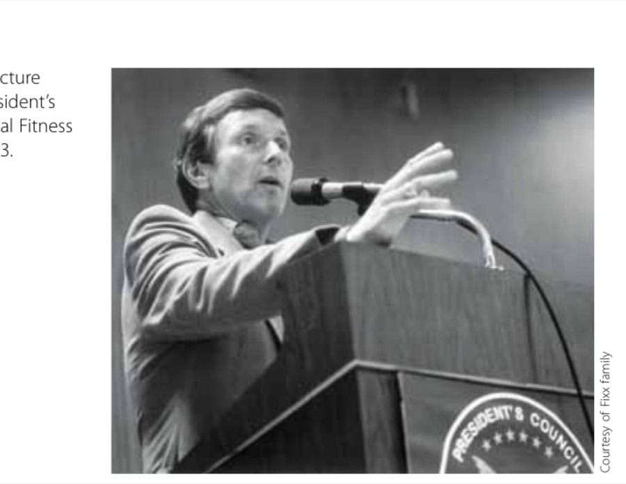 The Death Of Jim Fixx 9 Fixx giving a lecture as part of the President's Council for Physical Fitness and Sports in 1983.