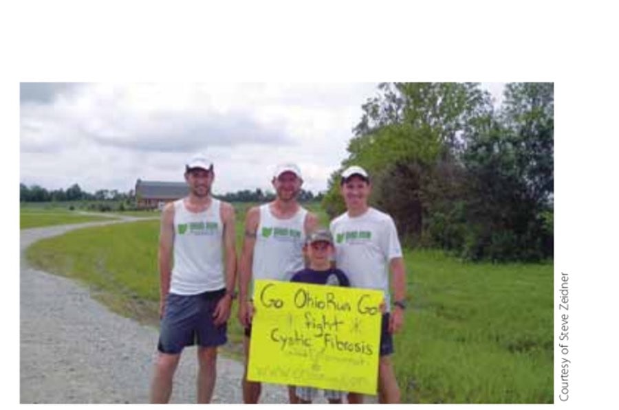 The Trans-Ohio Run 11 Several families with kids that suffer from cystic fibrosis discovered the run online and came out to say hi and cheer us along.