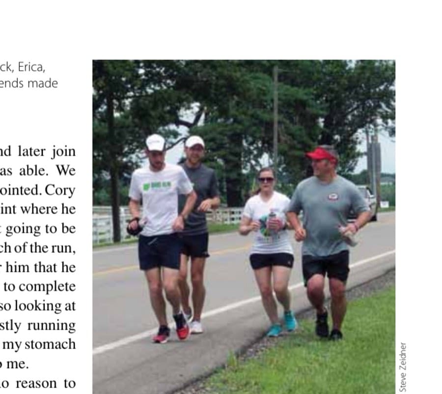 The Trans-Ohio Run 12 Running with Nick, Erica, Chad, and other friends made the miles fly by.