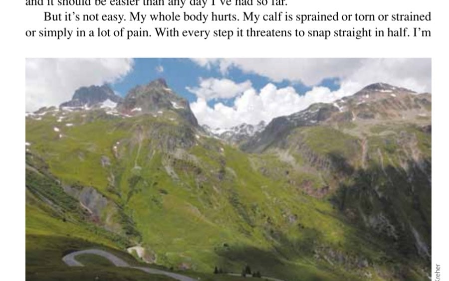 Running up was harder mentally, but running down might've been harder physically. The road down stretches out 13 miles here from the top of the Col de la Madeleine in the Alps, one of my favorite Cols of the whole course.