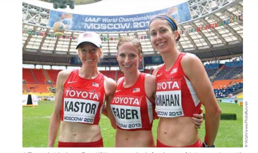 They make it look easy: Team USA's women gather before the start of their race on August 10.