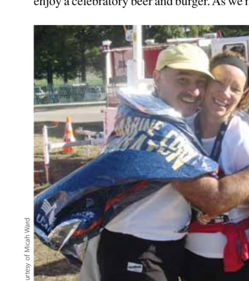 Running With the Girls 8 Micah and Catherine complete their mission at the Marine Corps Marathon.