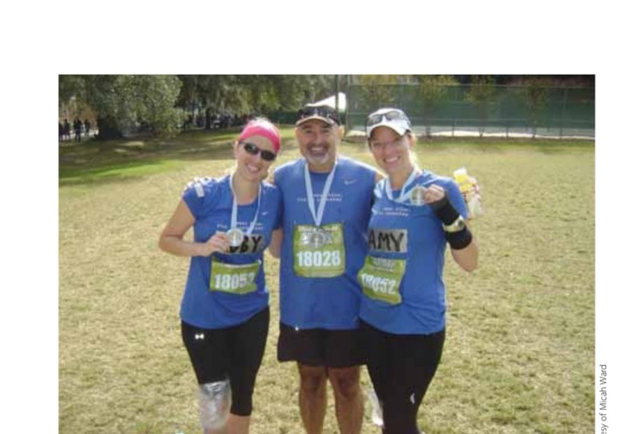 Running With the Girls 7 Amy and Abby show off their medals before returning to the champagne after the Portland Marathon.