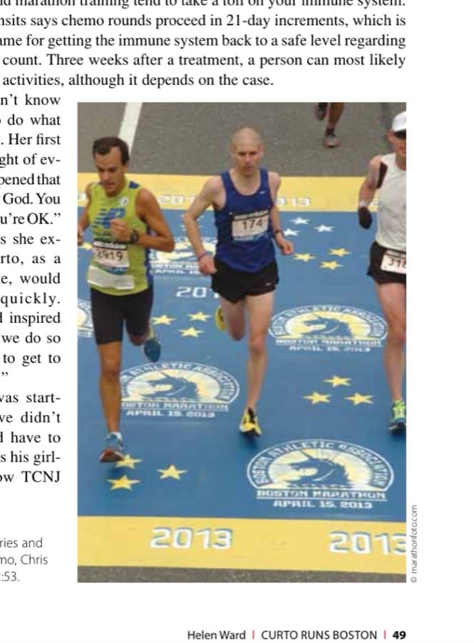 Curto Runs Boston 11 After two surgeries and two rounds of chemo, Chris finishes Boston in 2:53.
