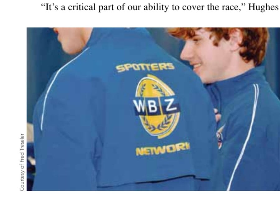 The Spotters Network logo for WBZ-TV's coverage of the Boston Marathon.