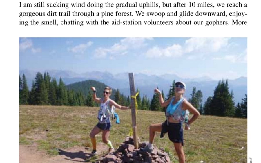 Gay and Denise celebrate at the summit of Bowman's Pass on Day 5 of the Trans-Rockies.