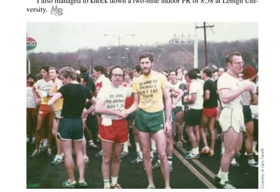 The 1977 Thanksgiving Day Turkey Trot in Washington, D.C. Me (right) with Alex Hershaft.