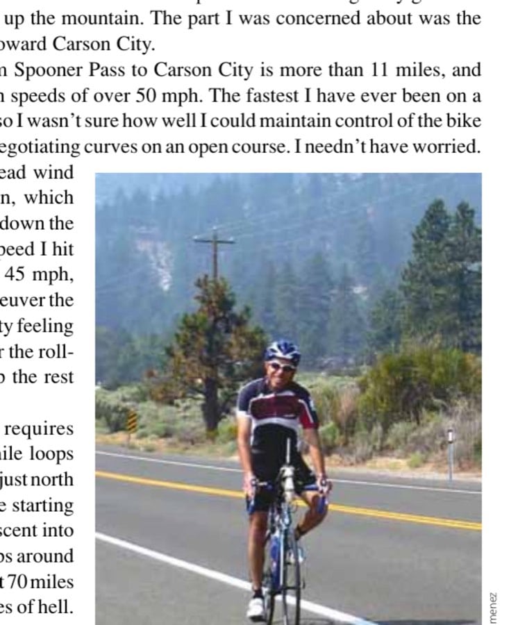 Theironman Marathon 15 Biking around Washoe Lake.