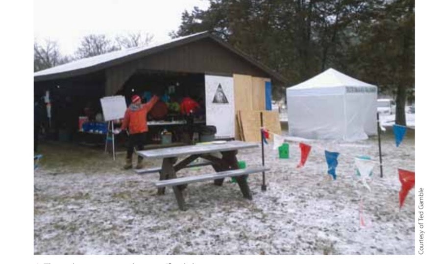 The aid station near the start/finish line.