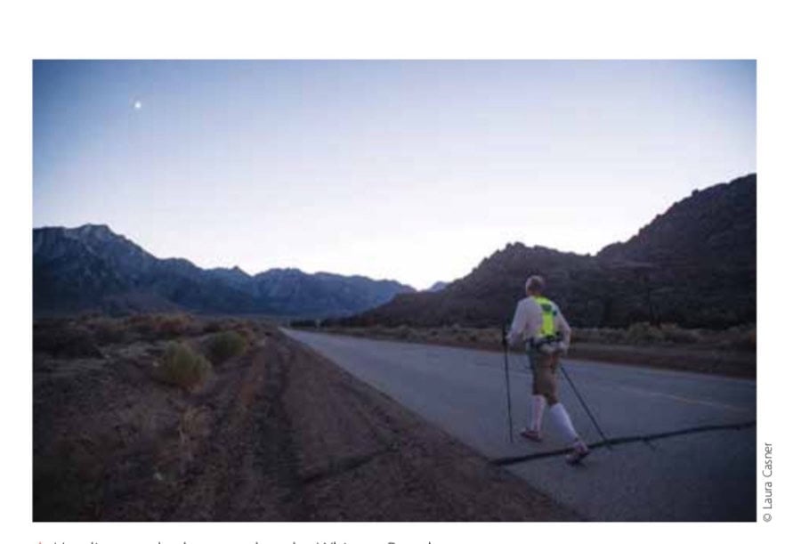 Running The 292-Mile Badwater Double 20 Heading up the long road to the Whitney Portal.