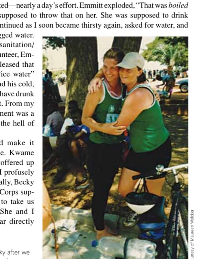 Celebrating with Becky after we completed the Milo Marathon.