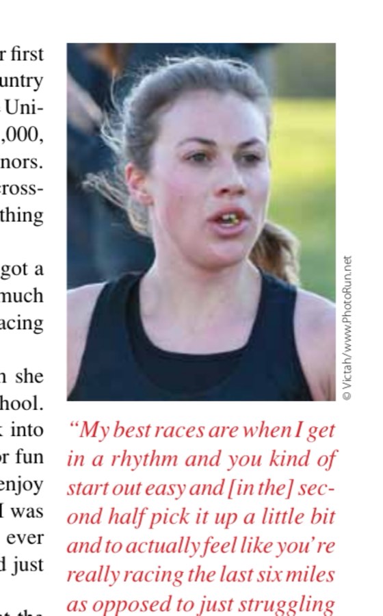 "My best races are when I get in a rhythm and you kind of start out easy and [in the] second half pick it up a little bit and to actually feel like you're really racing the last six miles as opposed to just struggling the last few miles." —Michelle (Lilienthal) Frey