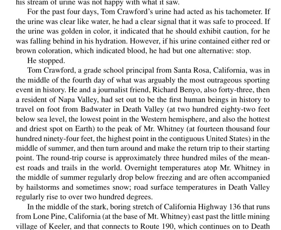 Tom Crawford and Jean Ennis motor uphill out of sea-level Stovepipe Wells in the middle of the 1987 USA versus the UK race. They're approaching the 2,000-foot level.