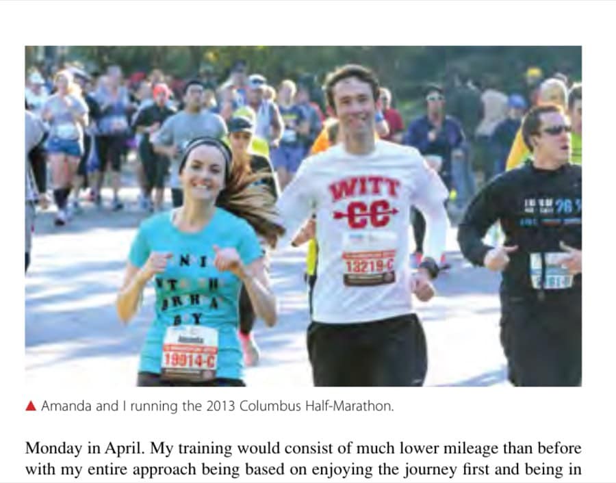 Amanda and I running the 2013 Columbus Half-Marathon.