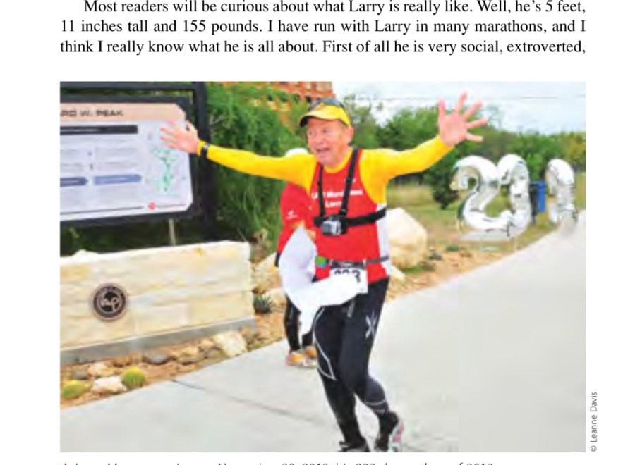 Larry Macon running on November 30, 2013, his 233rd marathon of 2013.
