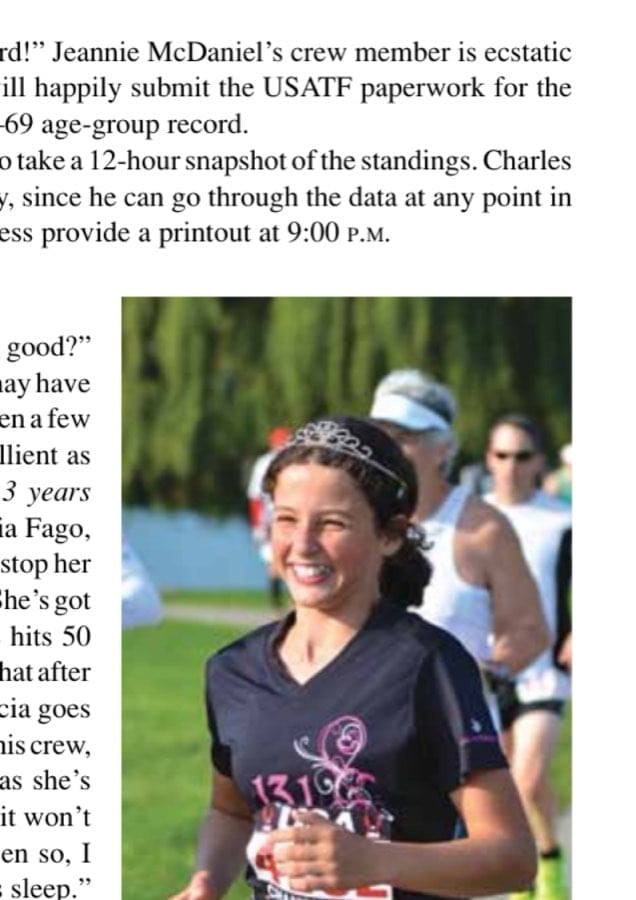 Angela Demchuck appears to be enjoying herself immensely in the race.